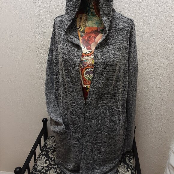 Mudd Cardigan Open Front Hoodie - Picture 2 of 9